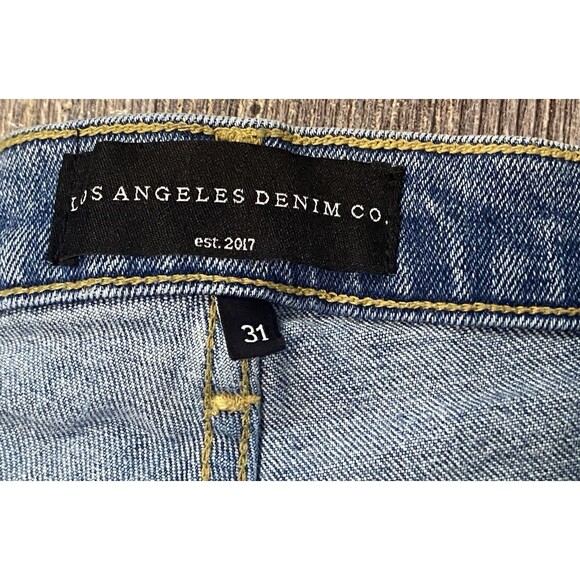 Los Angeles Denim Co Jeans Olivia Full Rise Frayed Ankle Raw Hem Made In USA 31 - Picture 7 of 12